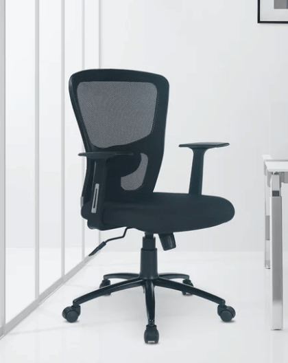 Black Medium Back Revolving Office Chair
