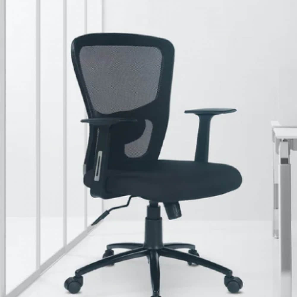 Black Medium Back Revolving Office Chair - photo