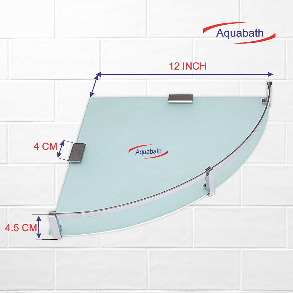 Squaro Frosted Glass Wall Shelf Size:(12"x12") - photo