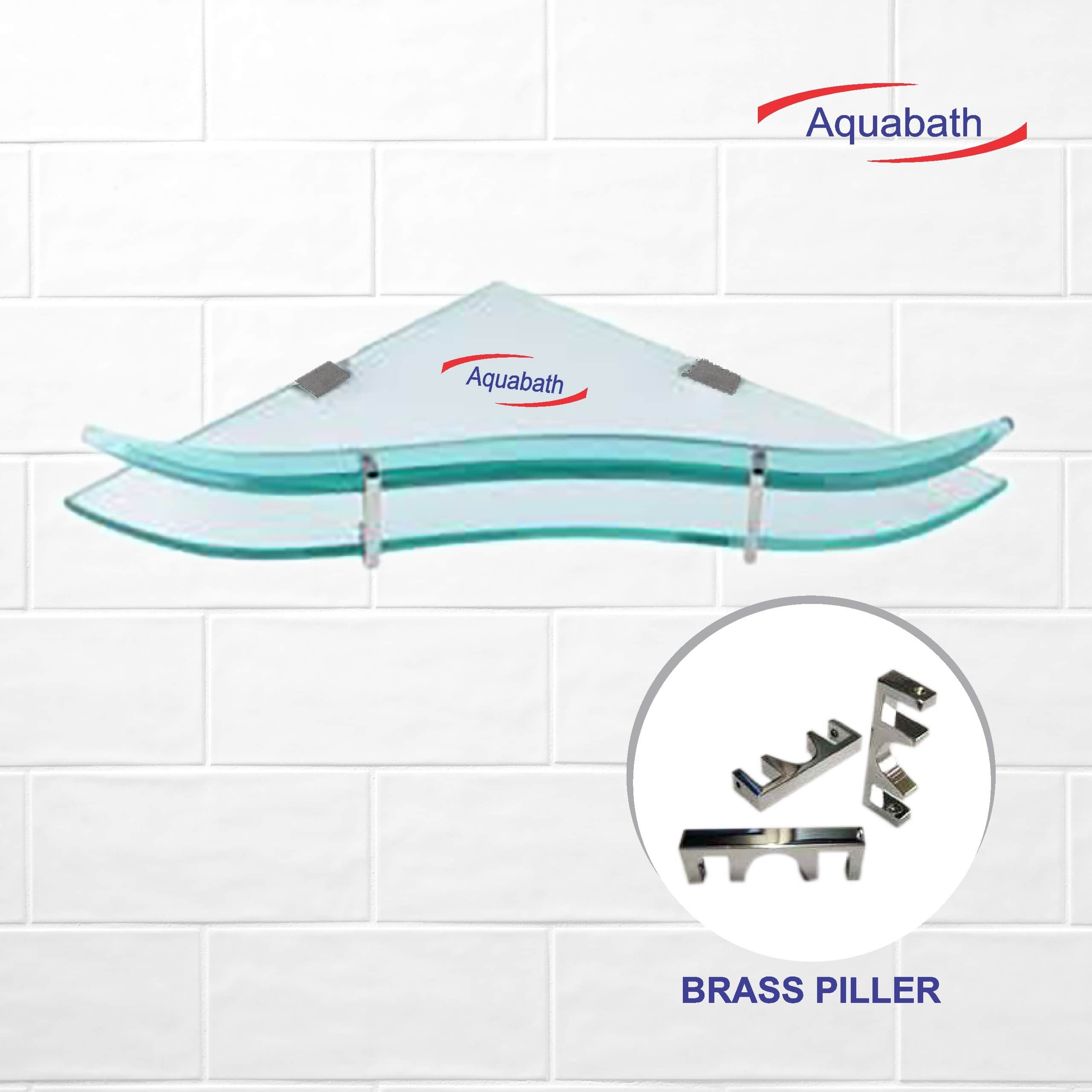 Toughened Glass Wall Shelf (Size: 12”X12”) - front_view