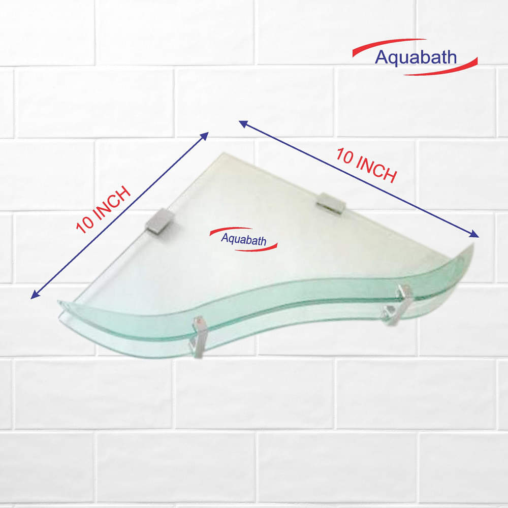 Toughened Glass Wall Shelf (Size: 10”X10”) - photo