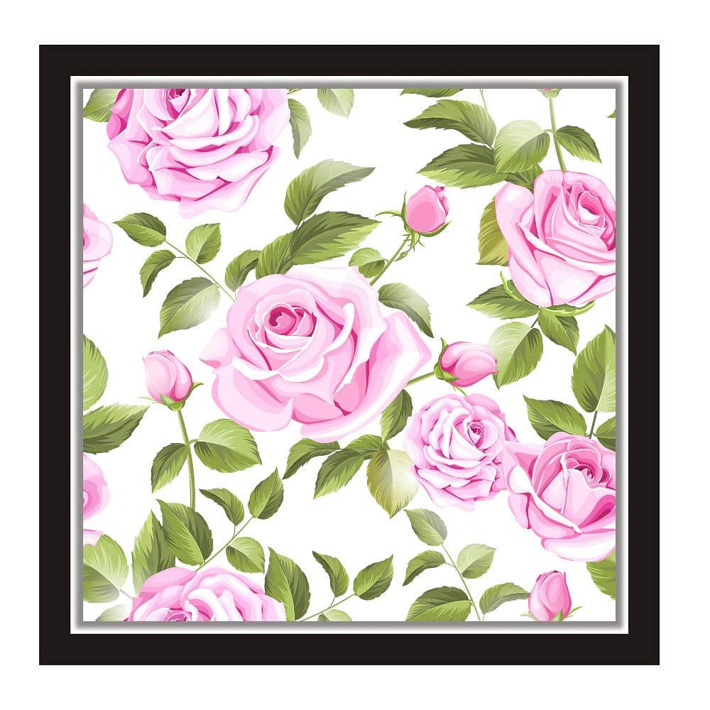 Beautiful Flower Printed Wall Art on MDF Wooden Board Without Frame & Without Glass - photo