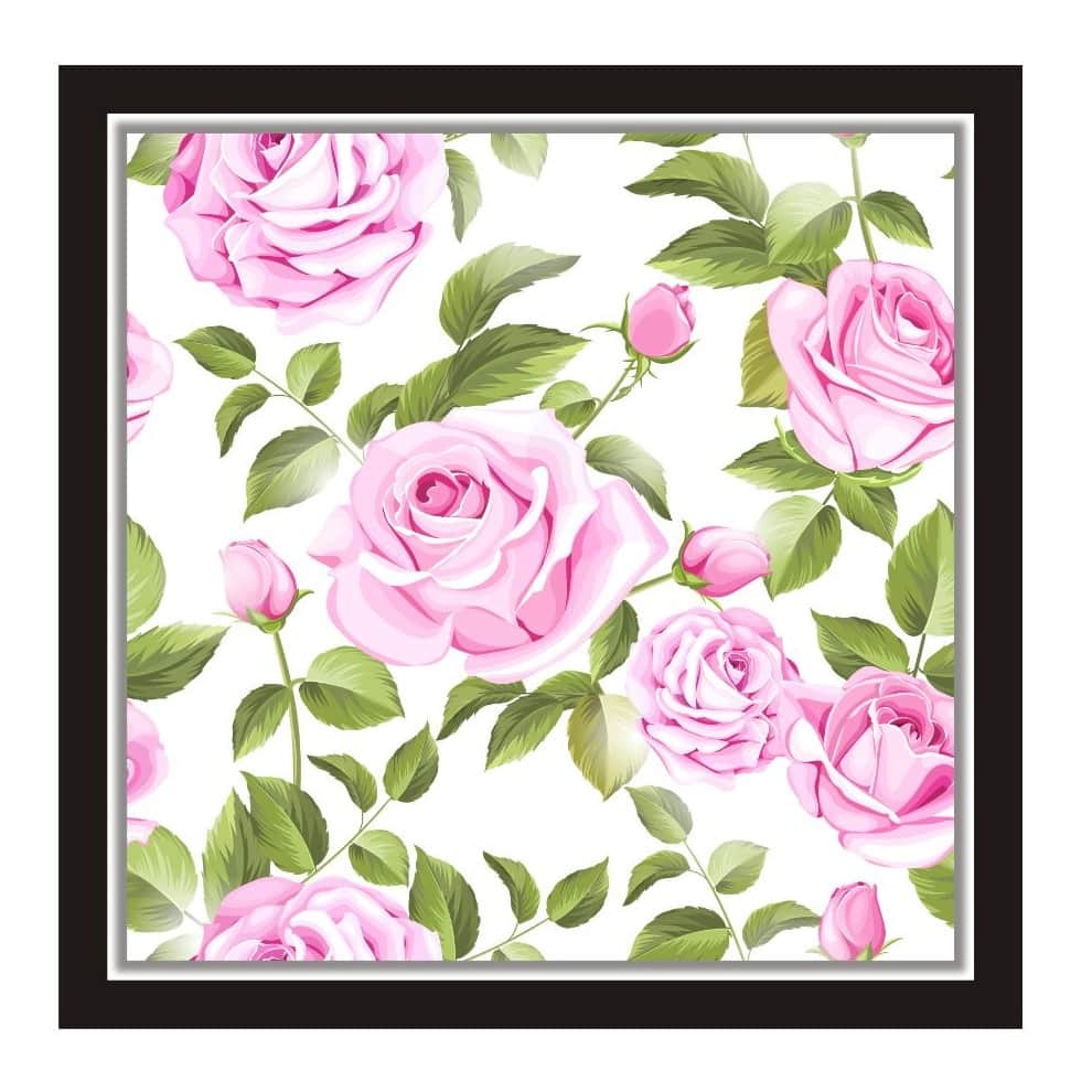 Beautiful Flower Printed Wall Art on MDF Wooden Board Without Frame & Without Glass - front_view