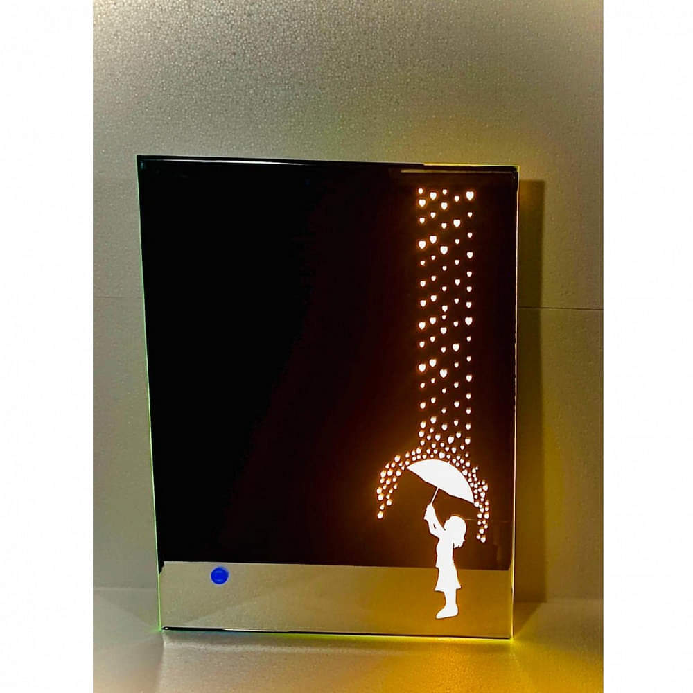 LED Light Wall Mounted Mirror for Bathroom, Vanity, Washbasin Office Mirror White Warm White LED Light with Sensor 18x24 - photo