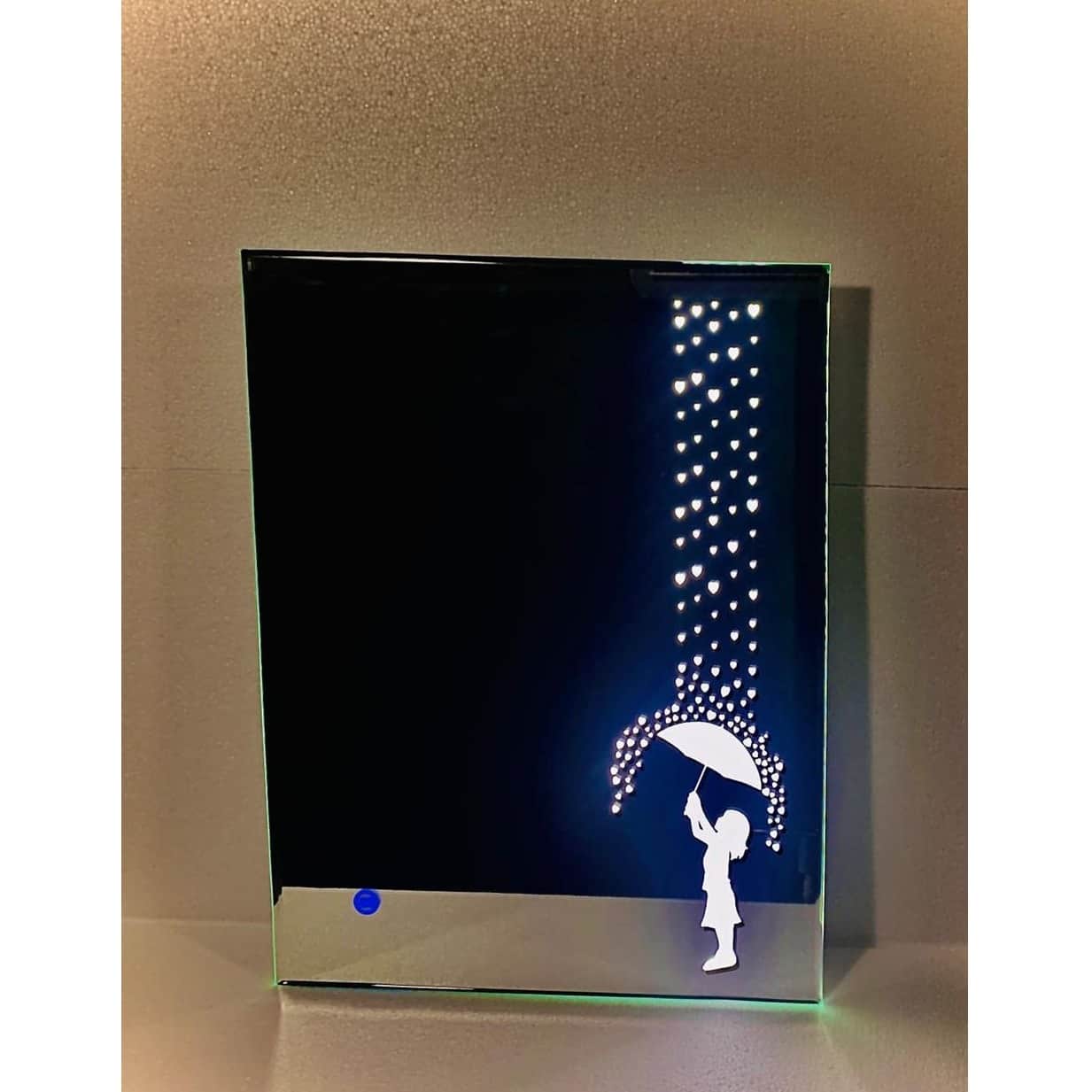 LED Light Wall Mounted Mirror for Bathroom, Vanity, Washbasin Office Mirror White Warm White LED Light with Sensor 18x24 - rear_view