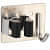Wall Mounted Single Magic Mop and Broom Holder with Extra Hook and Screws (Silver-Black) - front_view