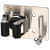 Wall Mounted Single Magic Mop and Broom Holder with Extra Hook and Screws (Silver-Black) - top_view