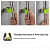 Wall Mounted Single Magic Mop and Broom Holder with Extra Hook and Screws (Silver-Black) - rear_view