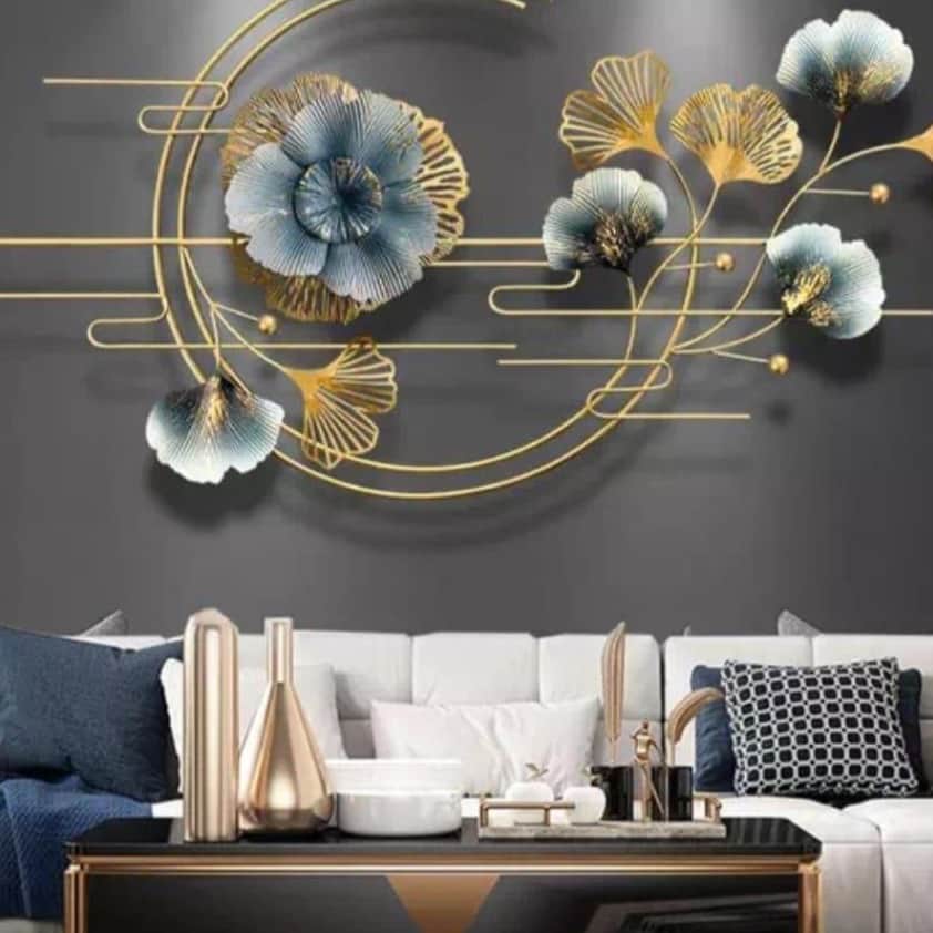 Ginkgo Leaf Metal Wall Art - rear_view