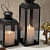 Black Jali Lantern (set of 2) - front_view