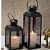 Black Jali Lantern (set of 2) - top_view