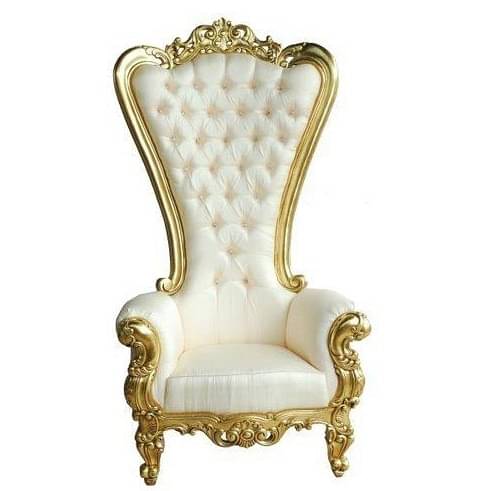 Maharaja Chair With Gold Finish High Back