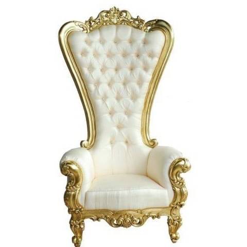 Maharaja Chair With Gold Finish High Back