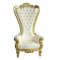 Maharaja Chair With Gold Finish High Back - rear_view