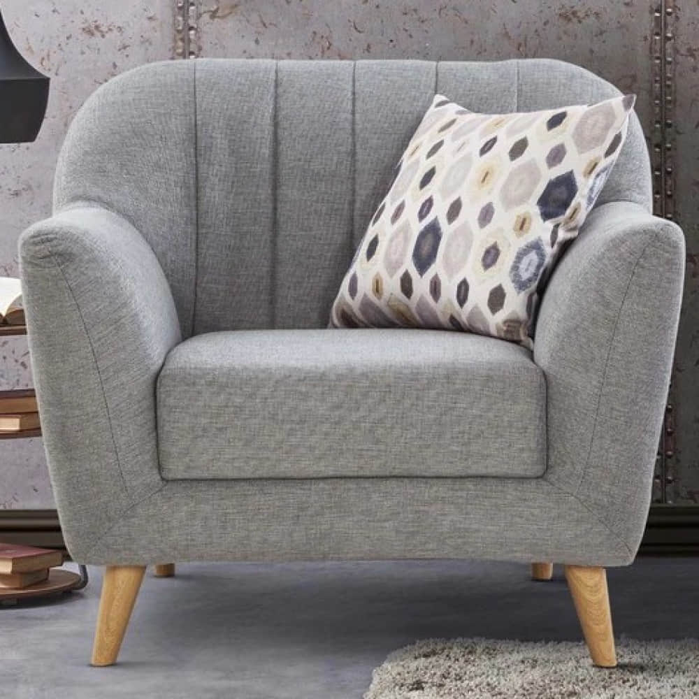 Nara Fabric One Seater Sofa In Grey Color - photo
