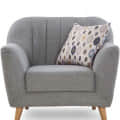 Nara Fabric One Seater Sofa In Grey Color - front_view
