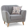 Nara Fabric One Seater Sofa In Grey Color - top_view