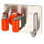 Wall Mounted Single Magic Mop and Broom Holder with Extra Hook and Screws - front_view