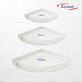 Unbreakable Polypropylene Wall-mounted Matte Acrylic Corner Shelves(Set of 3) - front_view