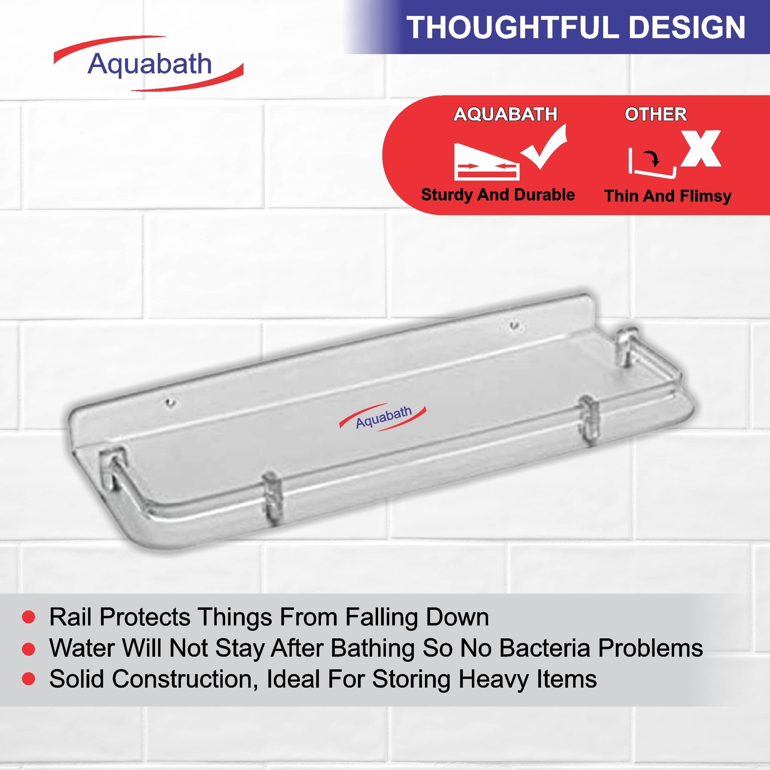 Unbreakable Frosted Acrylic Bathroom Shelf