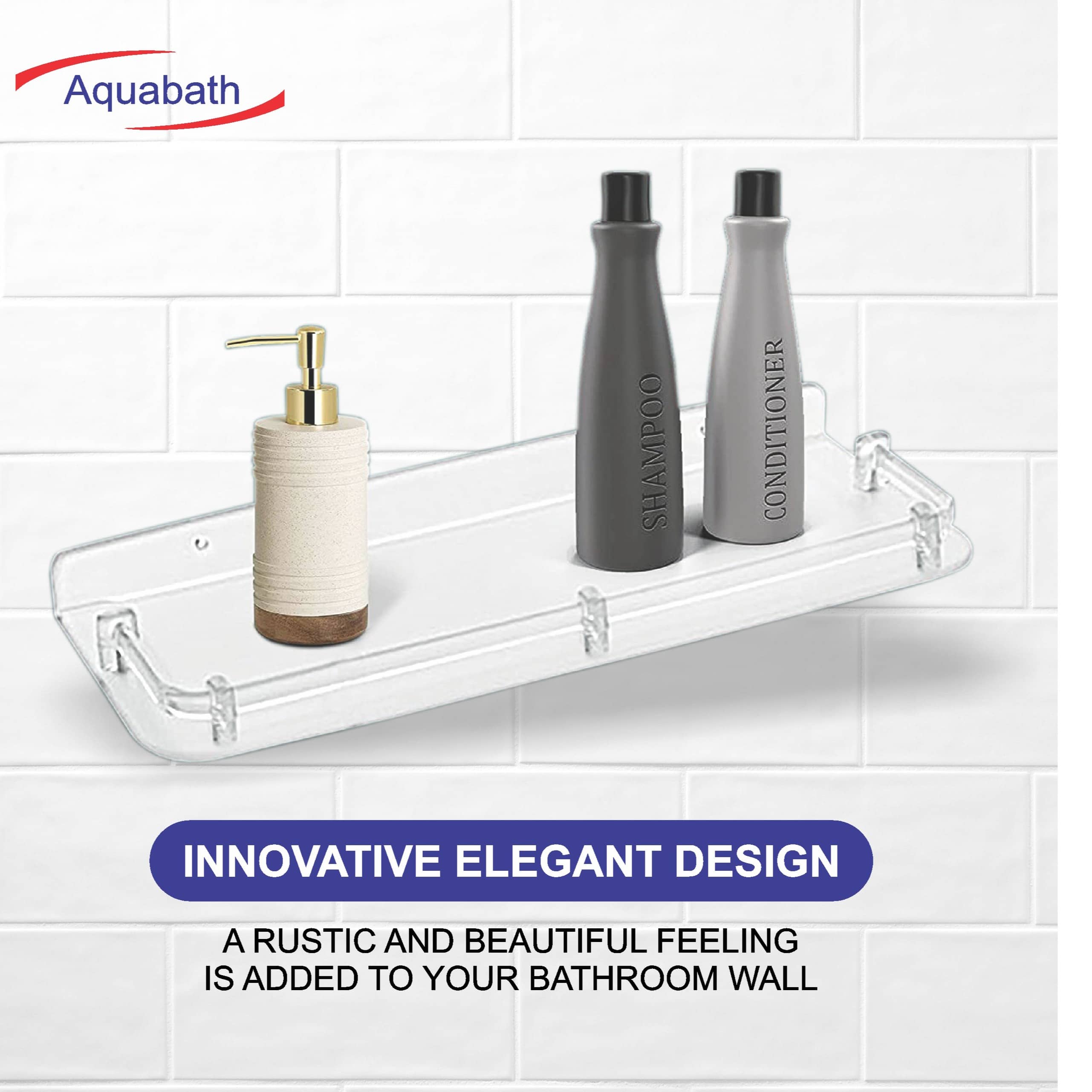 Unbreakable Frosted Acrylic Bathroom Shelf