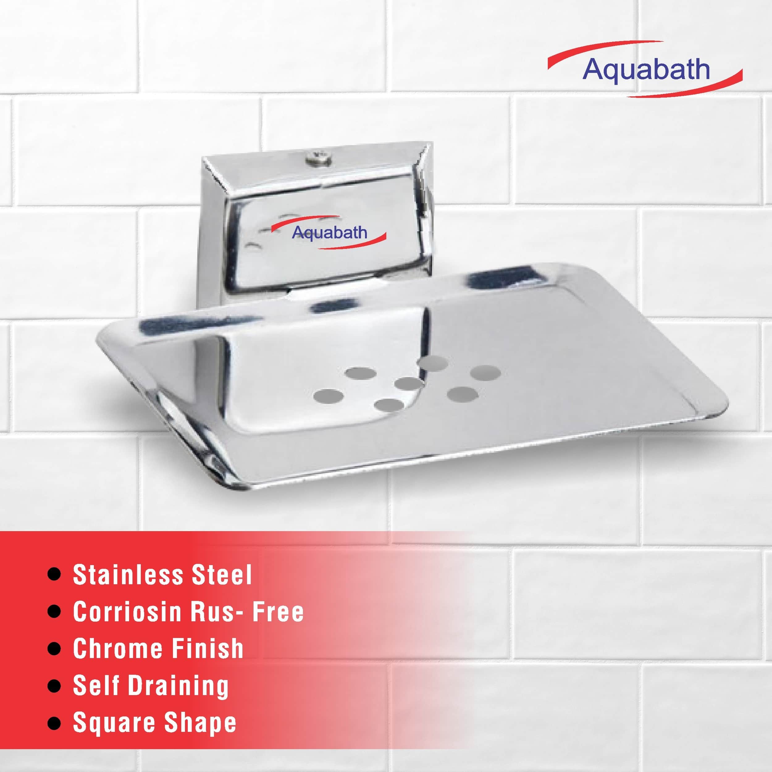 Stainless Steel Soap Stand (Silver - Pack of 2) - top_view
