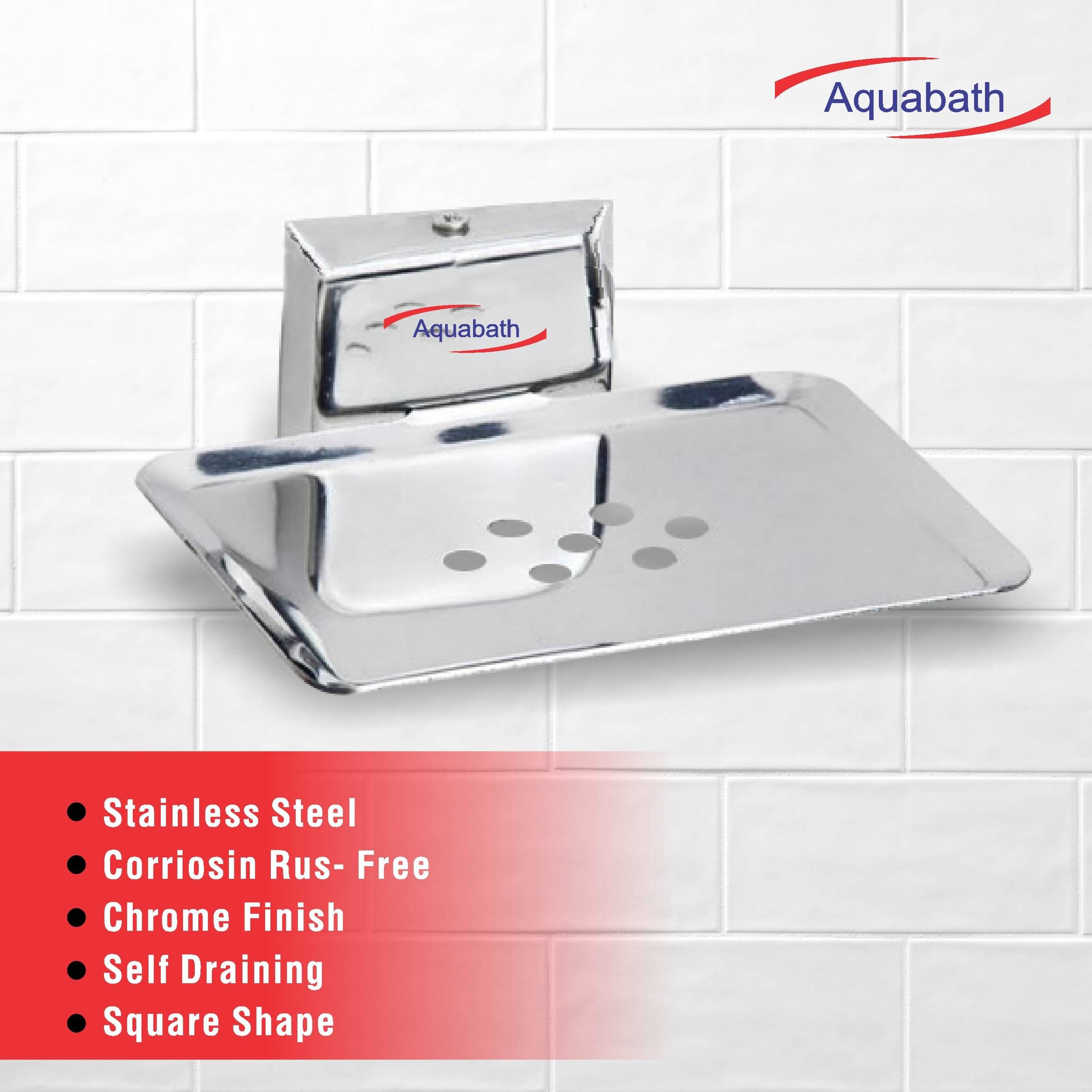 Stainless Steel Soap Stand (Silver - Pack of 2)