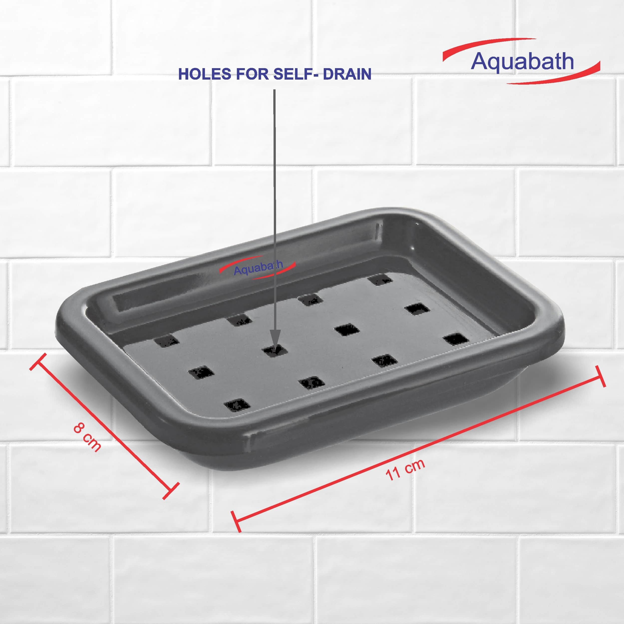 Unbreakable Plastic Counter SOAP Dish (Pack of 2)  - front_view