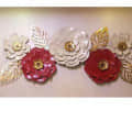 Red & White Flower Metal Wall Art - top_view