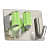 Wall Mounted Single Magic Mop and Broom Holder with Extra Hook and Screws - front_view