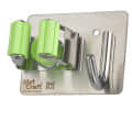 Wall Mounted Single Magic Mop and Broom Holder with Extra Hook and Screws - top_view