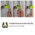 Wall Mounted Single Magic Mop and Broom Holder with Extra Hook and Screws - left_view