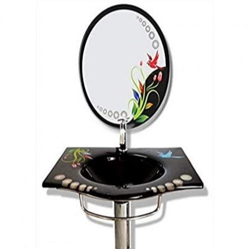 Scalloped Designer Glass Wash Basin (15x18) - photo