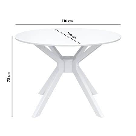 White Round Dining Table With 4 Mink Velvet Dining Chairs - front_view