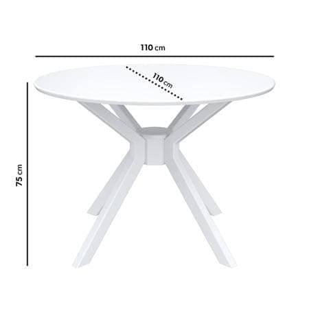 White Round Dining Table With 4 Mink Velvet Dining Chairs