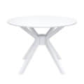 White Round Dining Table With 4 Mink Velvet Dining Chairs - rear_view