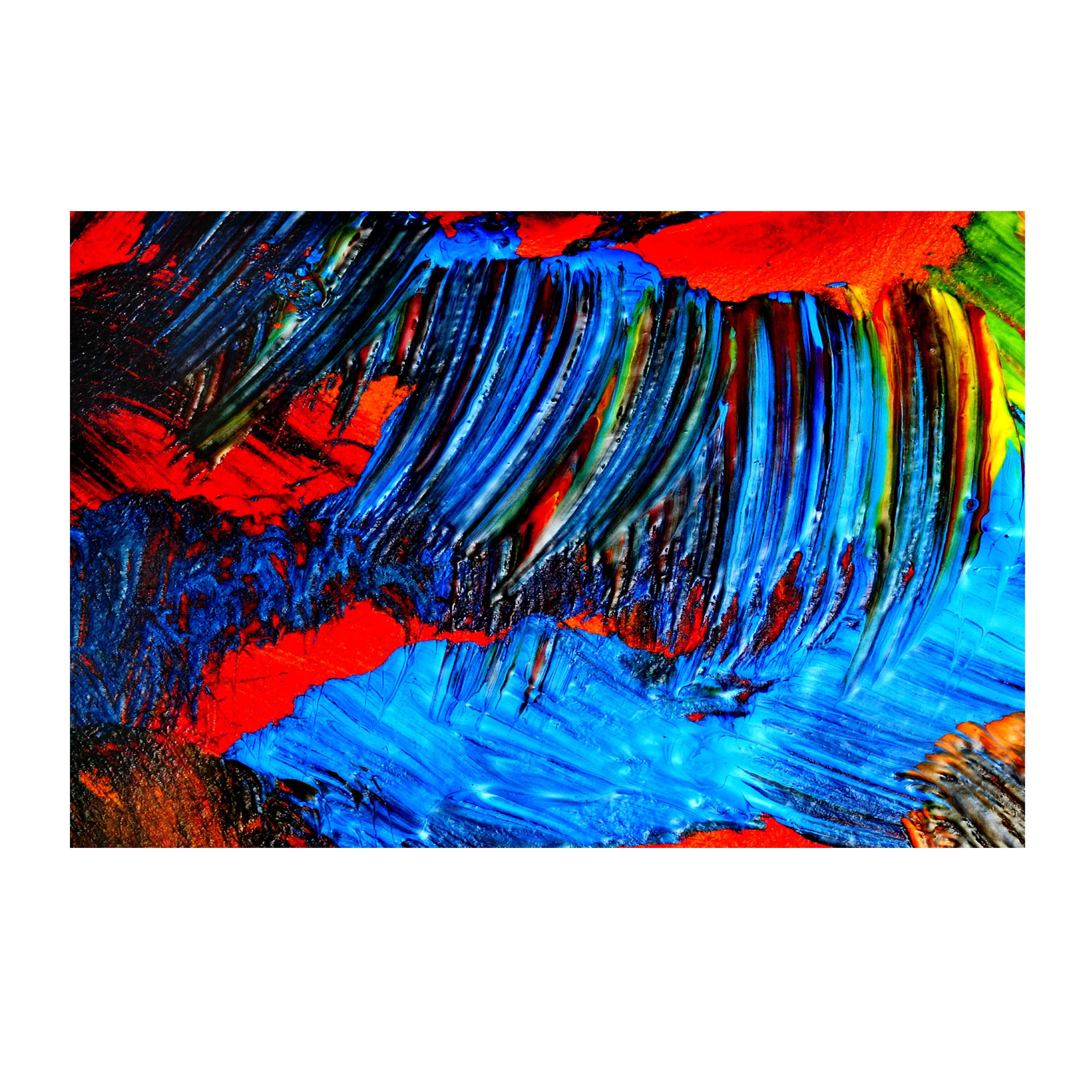 Blue Color Strokes Digital painting - rear_view