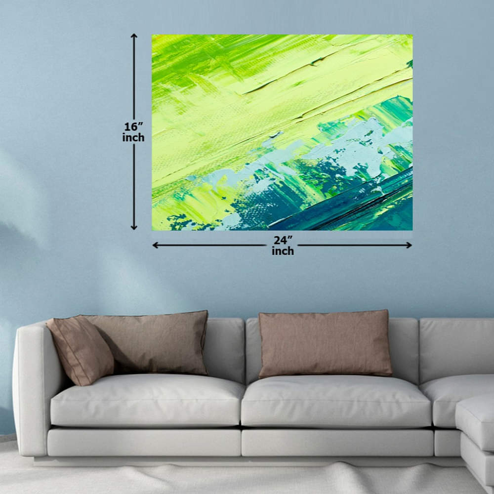 Flat Green Color Strokes Digital Painting - photo