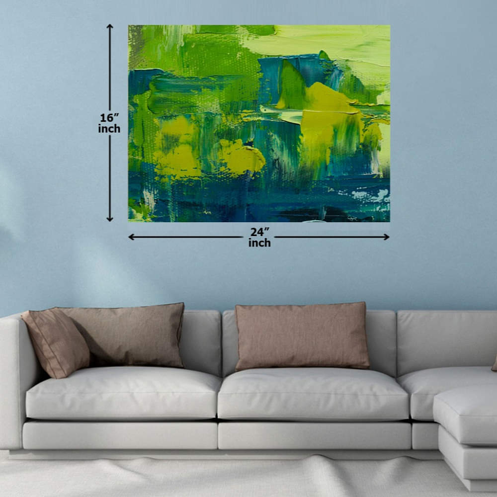 Green Blue Brush Stroke Digital Painting - photo
