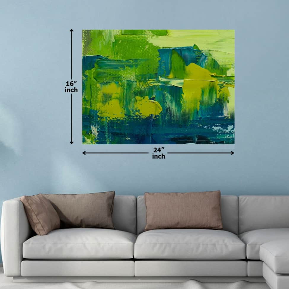 Green Blue Brush Stroke Digital Painting - top_view