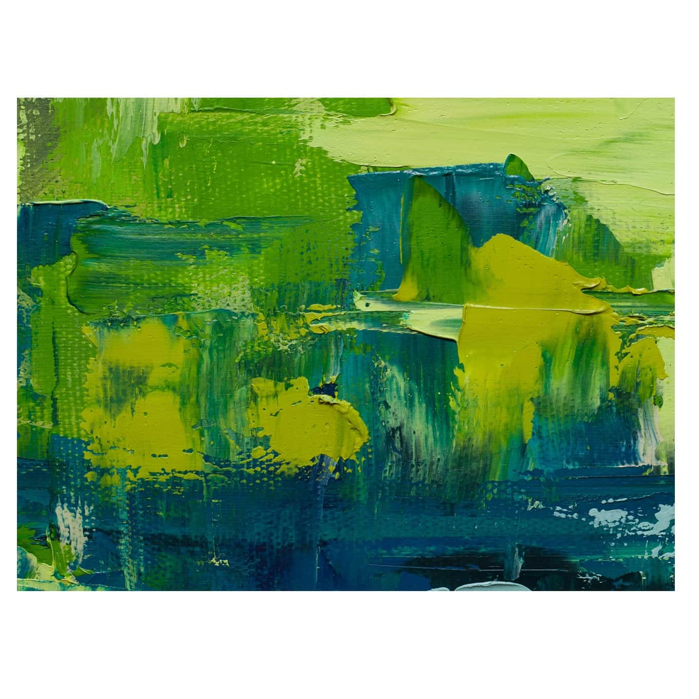 Green Blue Brush Stroke Digital Painting - rear_view