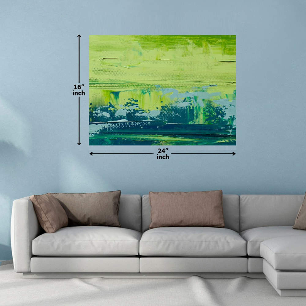 Bluish Green Side Stroke Digital Painting - photo