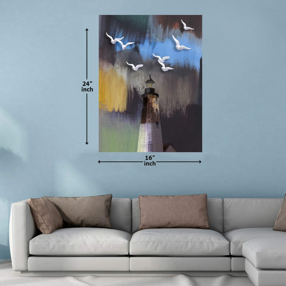 Light House at Night Digital Painting - photo