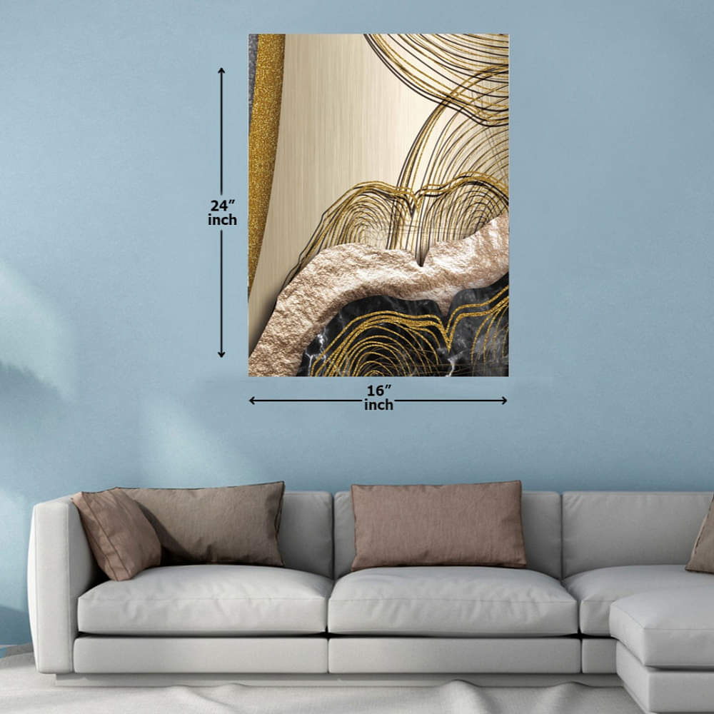 Golden Fine Art Digital Wall Painting - photo
