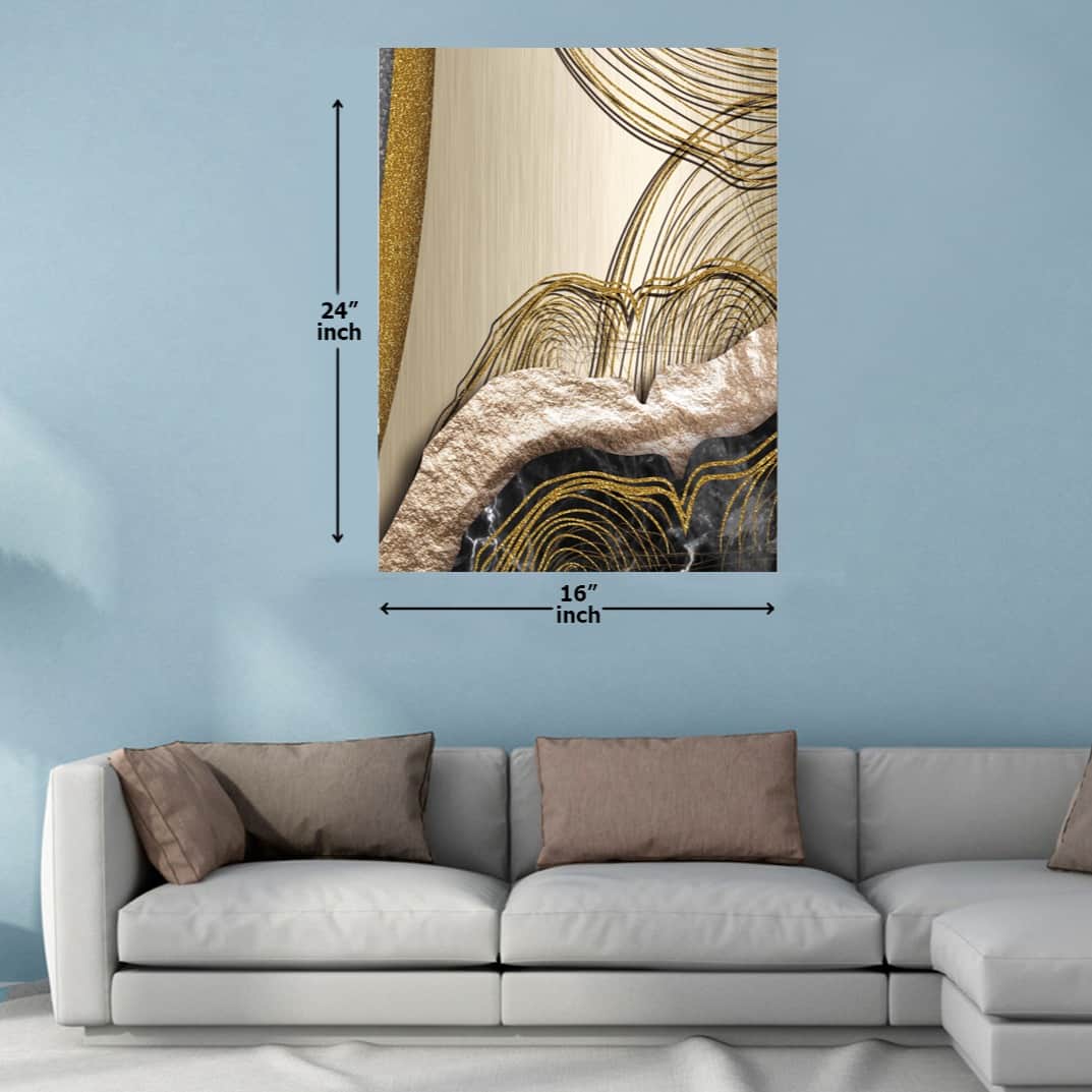 Golden Fine Art Digital Wall Painting - top_view