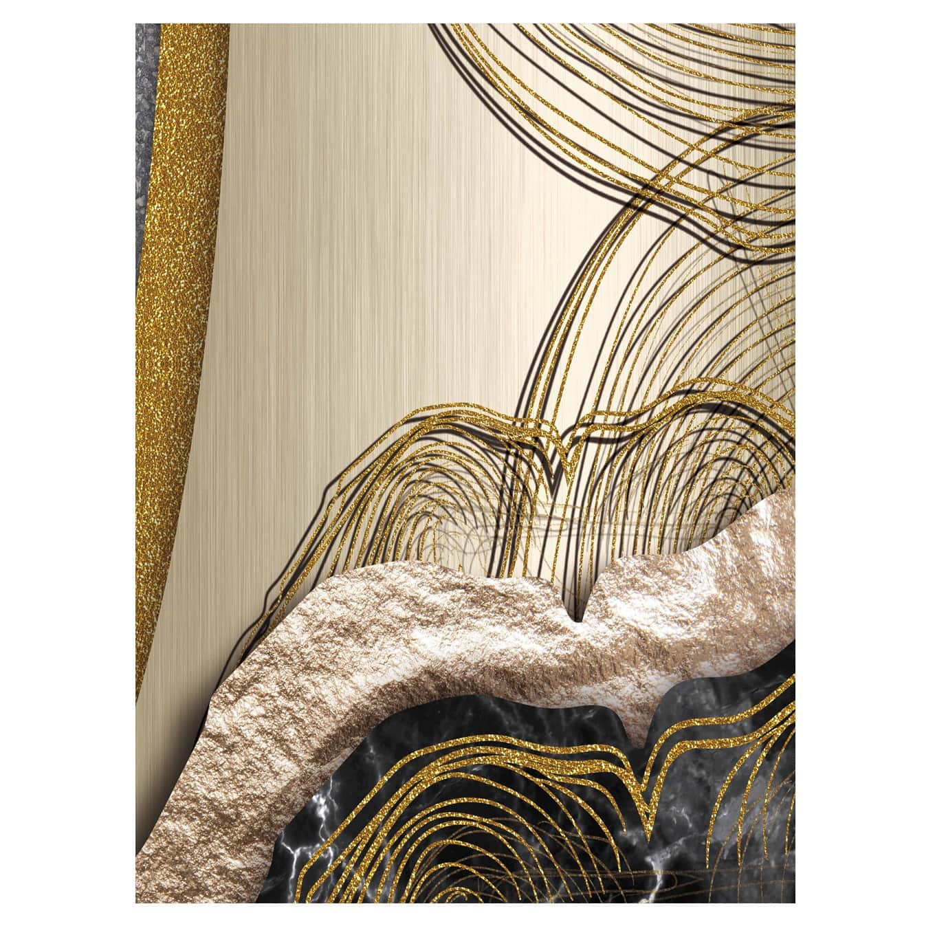 Golden Fine Art Digital Wall Painting - rear_view