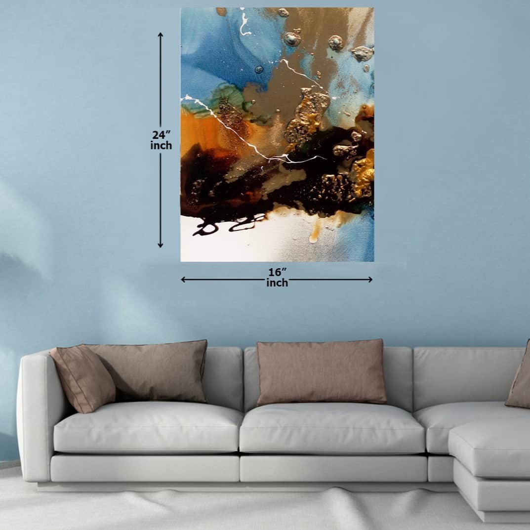 Flowing Resin Art Wall Painting - top_view