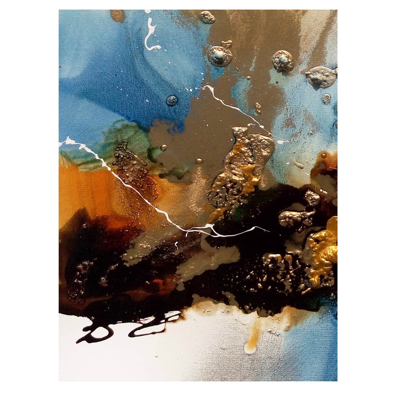 Flowing Resin Art Wall Painting - rear_view