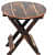 Round Wooden Folding Coffee Table with Vintage Finish - top_view