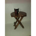 Round Wooden Folding Coffee Table with Vintage Finish - left_view